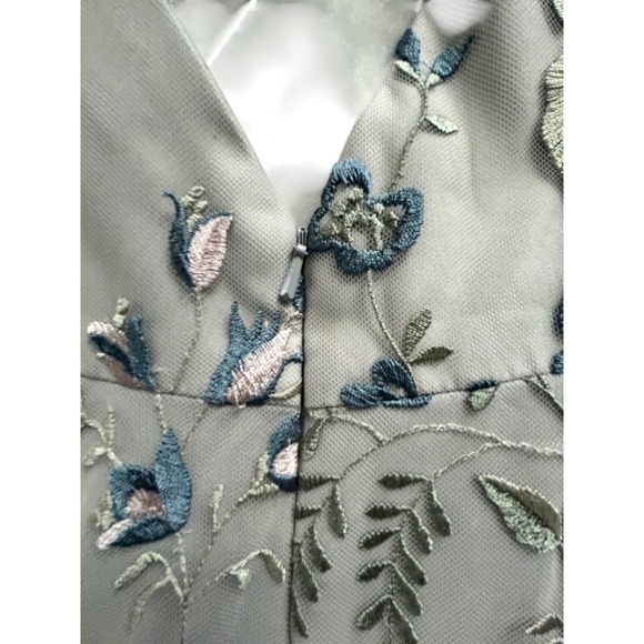 Jenny Yoo Juliana Enchanted Floral Embroidery Blue Agate Dress Formal Gown Sz 8 - Picture 10 of 10